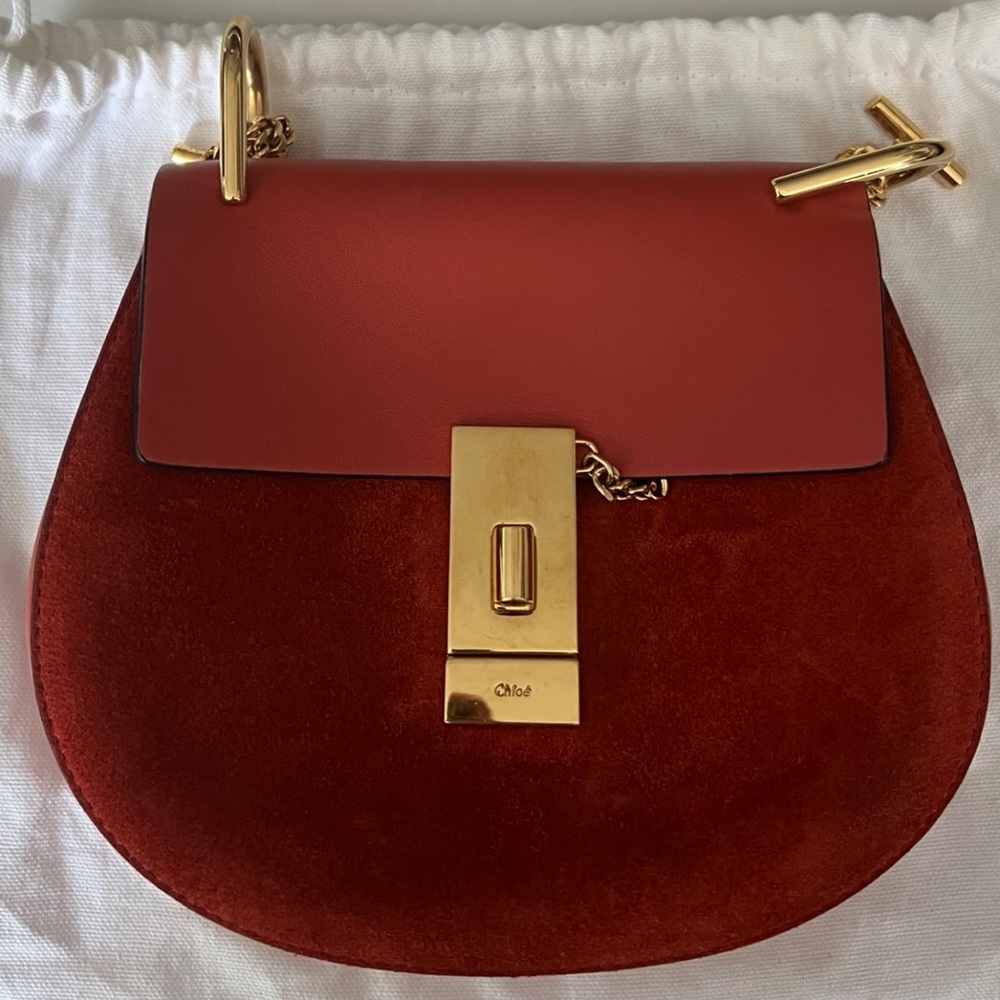 Authentic, Chole Drew Small. Suede and leather burnt orange